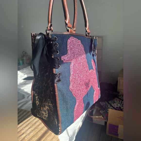 RARE VINTAGE Y2K Beverly Feldman Pink Poodle Tote🐩 - Picture 5 of 16